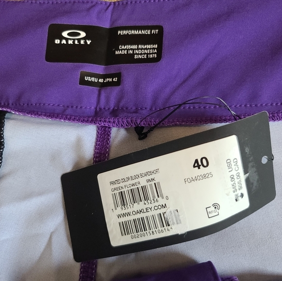 Oakley Performance Fit Color Block Board Shorts Swim Trunks Size 40 NWT - Picture 5 of 5